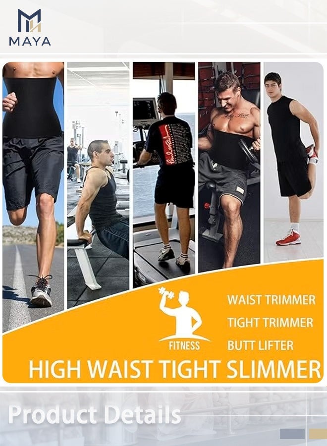 مايا حزام تنحيف الخصر للرجال، لفقدان الوزن، مدرب للبطن، مشد للبطن، حزام ساونا للتنحيف خالٍ من النيوبرين (مقاس كبير - كبير جدًا، أسود) - Image 5